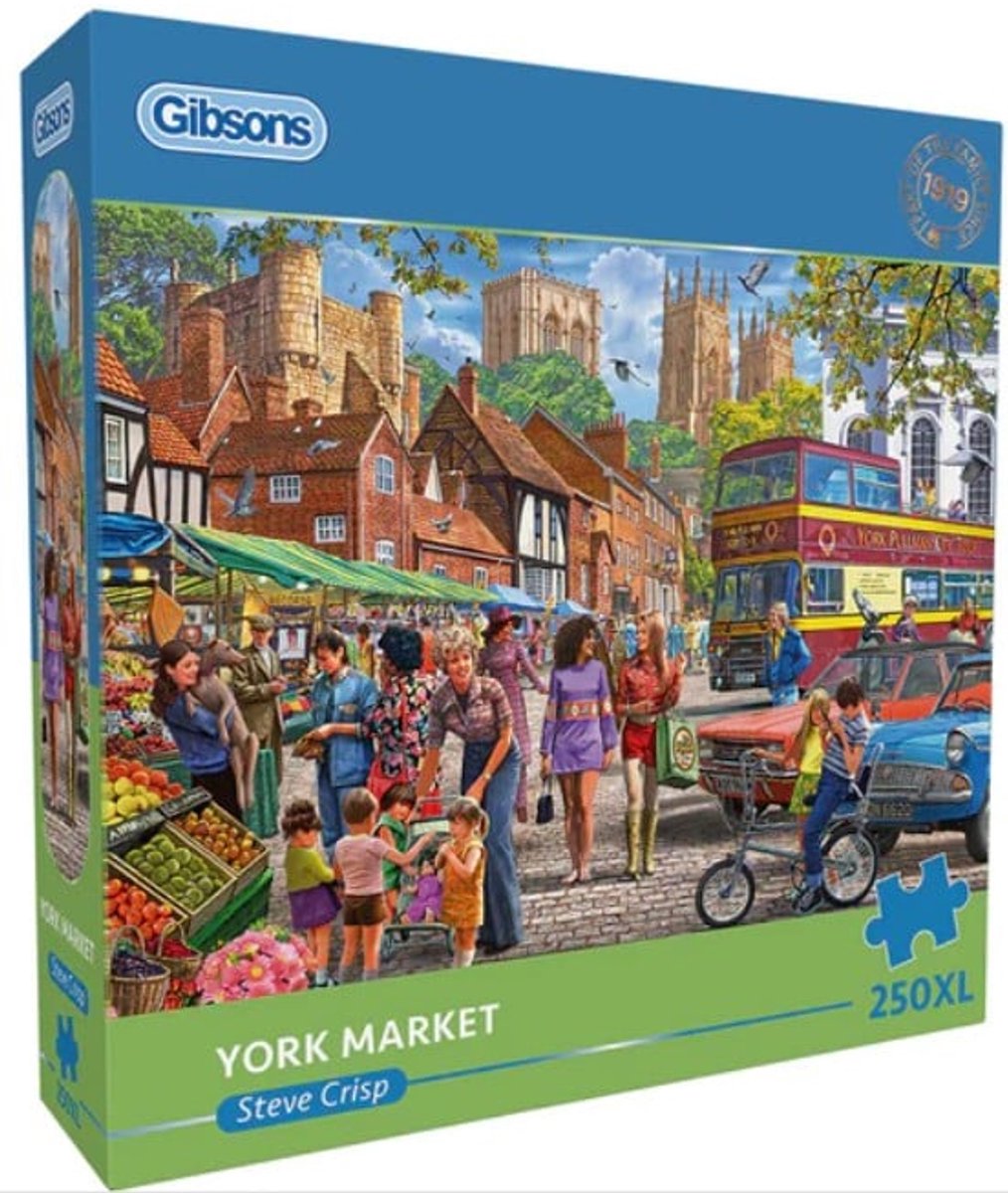 Gibsons Puzzle York Market – extra große Teile – bunter Karton.