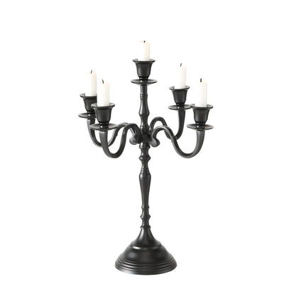 Boltze Home Kerzenständer H40cm schwarz Aluminium 5-armig