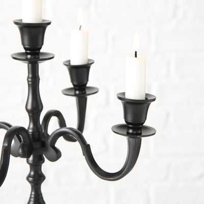 Boltze Home Kerzenständer H40cm schwarz Aluminium 5-armig