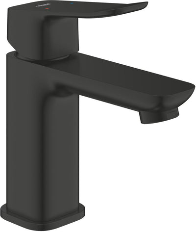 Grohe Dice Waschtischmischer – S-Größe – wassersparend – inklusive Push-Open-Ablaufgarnitur – mattschwarz