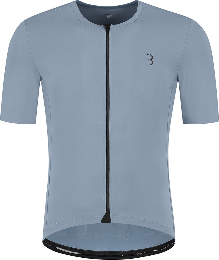 BBB Cycling Essence Fahrradshirt Herren Kurzarm – 15–25 °C – atmungsaktives MTB- und Radsportshirt mit 3 Rückentaschen – Eisblau