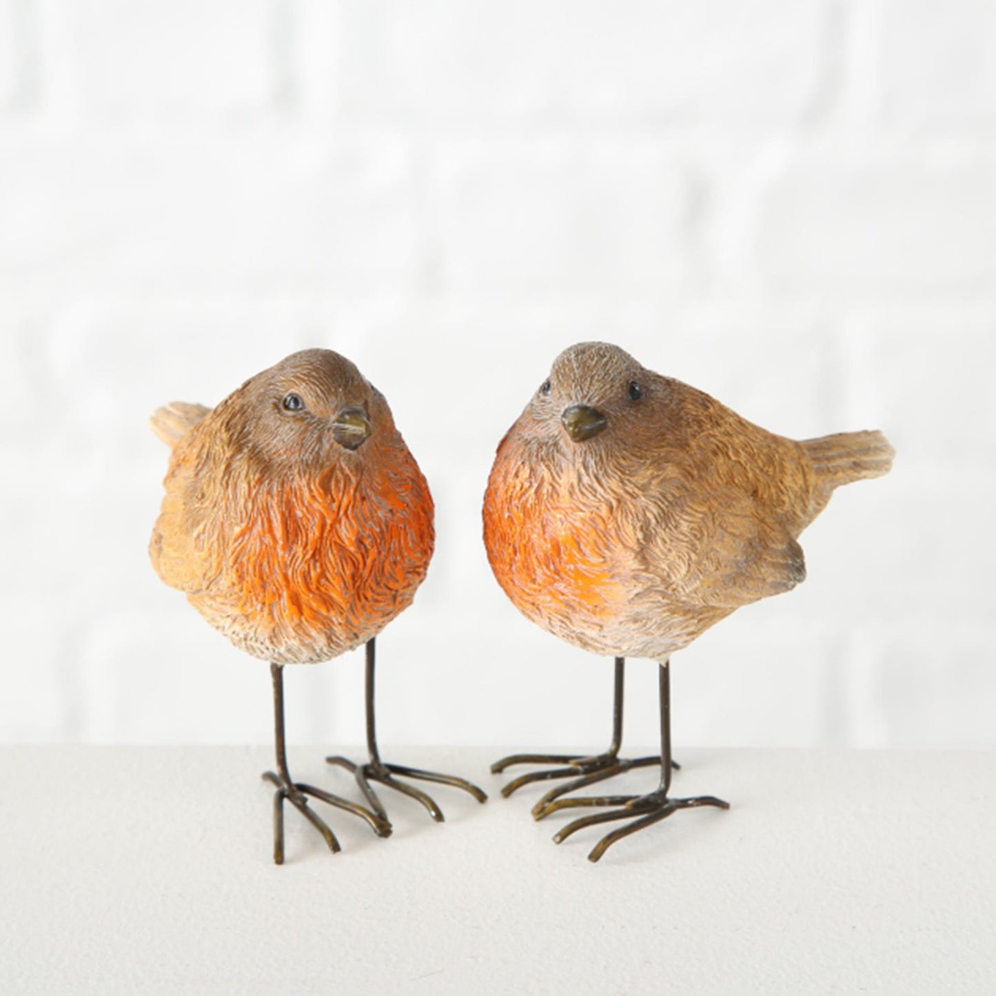 Boltze Heimvogel Rotkehlchen h8cm Kunstharz braun