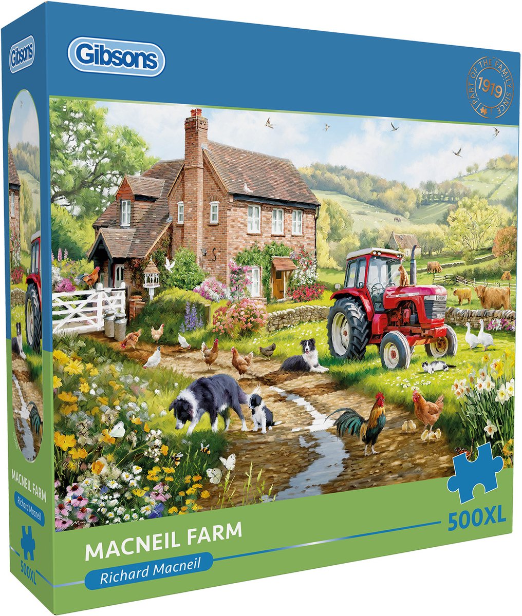 Gibsons – Macneil Farm (von Richard Macneil) – 500 große Teile, 68 x 49 cm (B x H) – Puzzle für Erwachsene