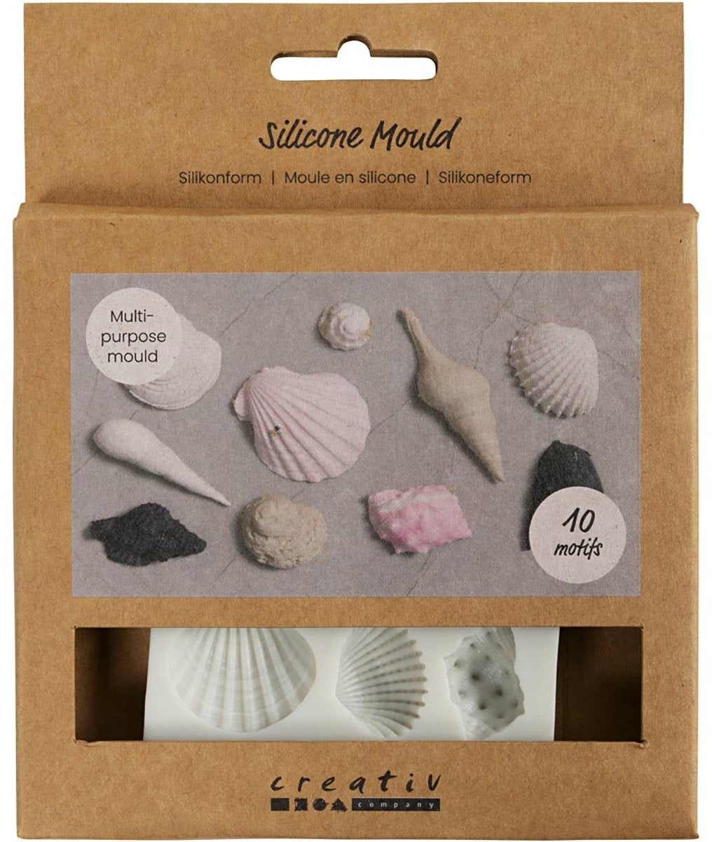 Creativ Company Silikonformen, Muscheln und Muscheln, H: 1 cm, L: 1-2,8 cm, 1 Stück