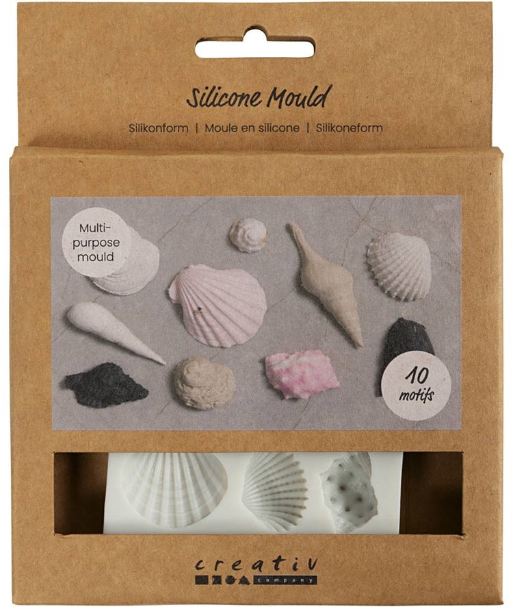 Creativ Company Silikonformen, Muscheln und Muscheln, H: 1 cm, L: 1-2,8 cm, 1 Stück