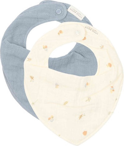 Little Dutch Bandana-Lätzchen – Größe – Sabberlätzchen für Jungen und Mädchen – weiß – Waldfreunde