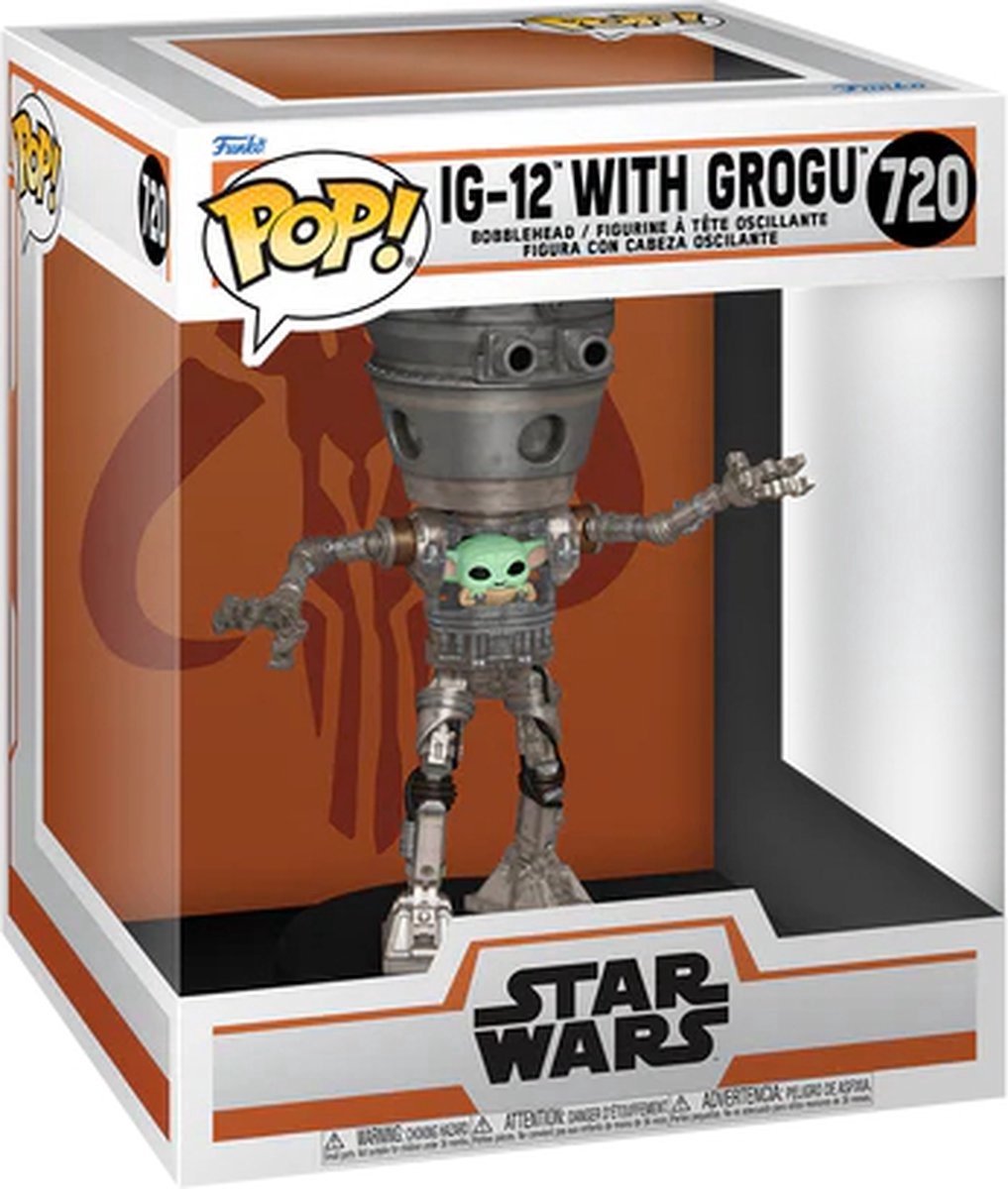 Funko Pop Deluxe: Star Wars: The Mandalorian – IG-12 mit Grogu Pop #720