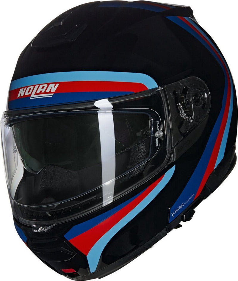 Nolan N100-6 Assoluto 348 Schwarz Blau Rot Himmelblau Glänzend Systemhelm - Größe L - Helm
