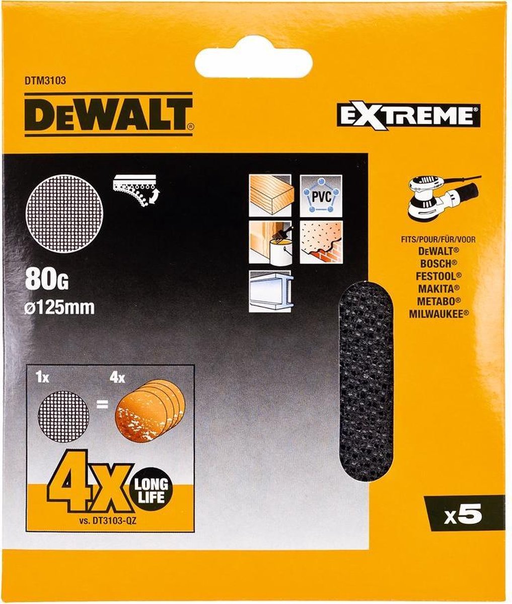 Dewalt Zubehör Netz Schleifgitter ø125 mm K80 – dtm3103-qz