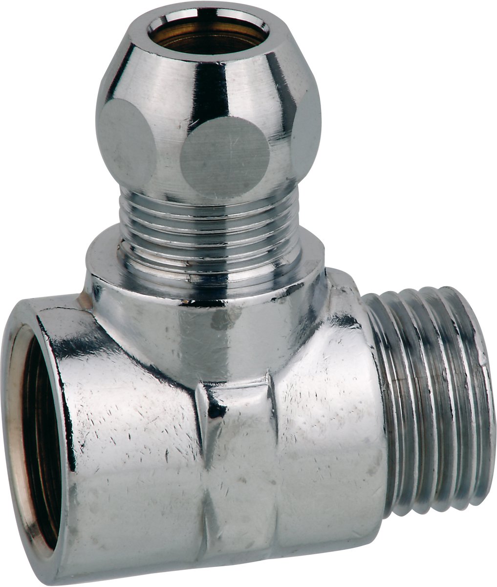 Kirchhoff MS-Klemmverschraubung T-Stück – Chrom – 1 2 Innengewinde x 10 mm² x 1 2 Außengewinde