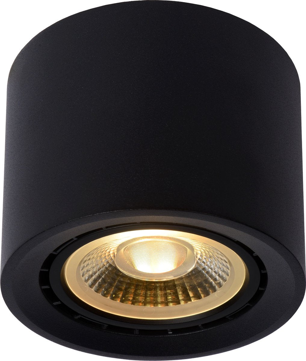 Lucide Fedler - Deckenstrahler (Deckenleuchte) - ø 12 cm - LED dimmen bis warm - GU10 (ES111) - 1x12W 2200K 3000K - Schwarz