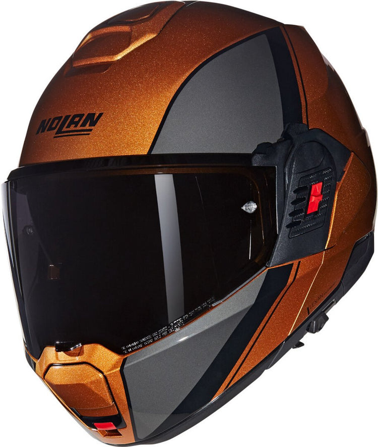 Nolan N120-1 Verniciatura Special 343 Ockerschwarz glänzender Systemhelm – Größe XL – Helm