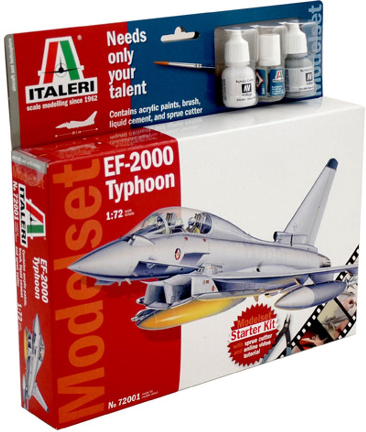 Italeri Modellbausatz Militärfahrzeuge – 72001 EF-2000 Taifun – Komplettset – Starterkit Kunststoff – 1:72 – Modellbau