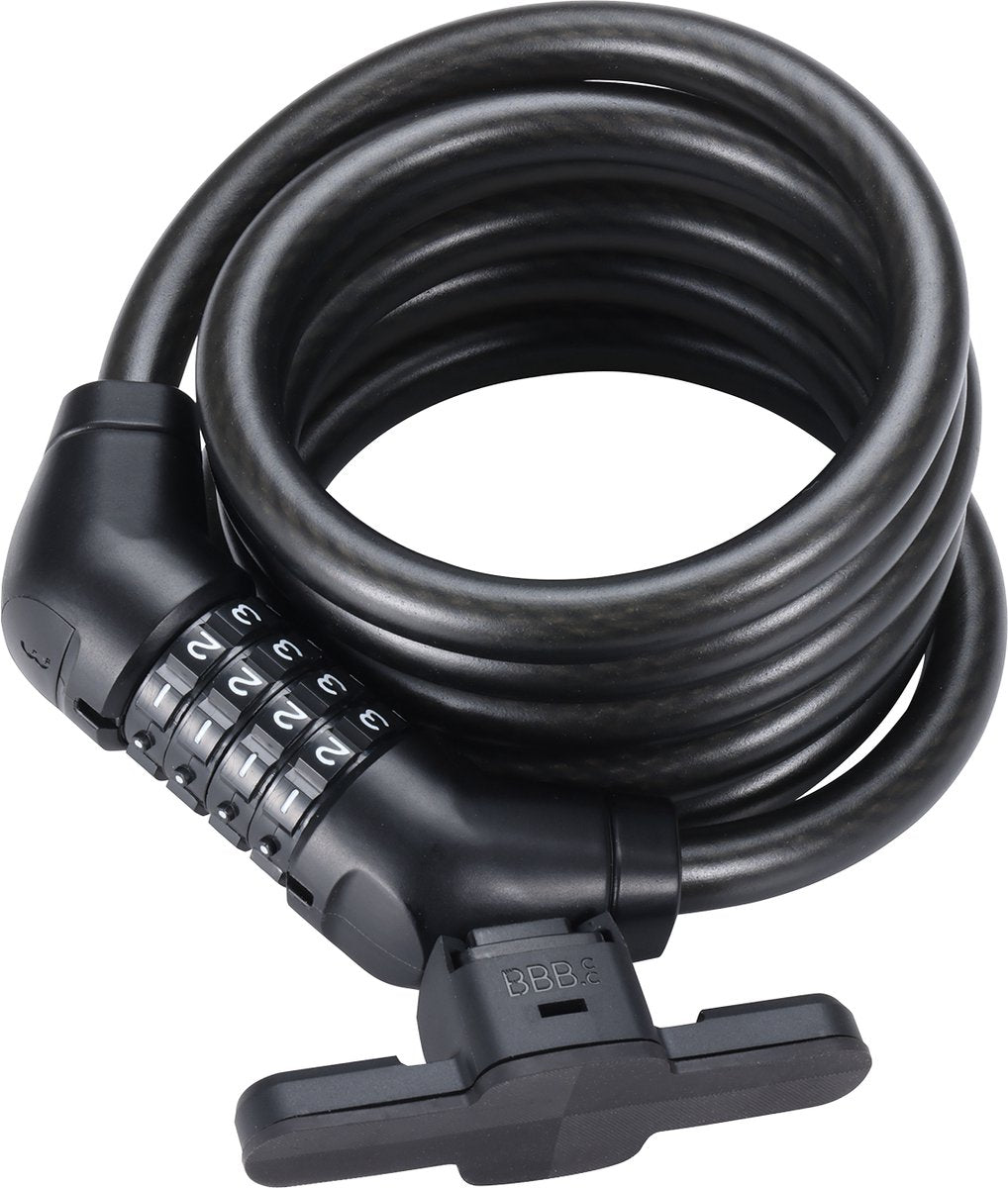 Bbb Cycling Codeguard-Kabel – Fahrradschloss mit einstellbarem Code – Länge: 180 cm – Dicke: 12 mm – Kabelschloss für Stadtfahrrad, Rennrad, Mountainbike – BBL-101b