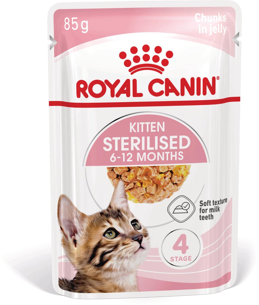Royal Canin Kitten sterilisiertes Gelee – Kitten-Katzenfutter – 12 x 85 g