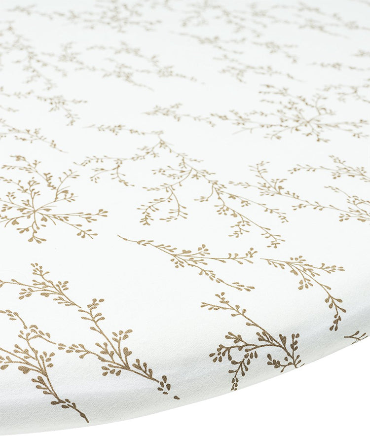 Meyco Baby Branches Spannbettlaken Laufstallmatratze rund – Sand – 90 x 95 cm