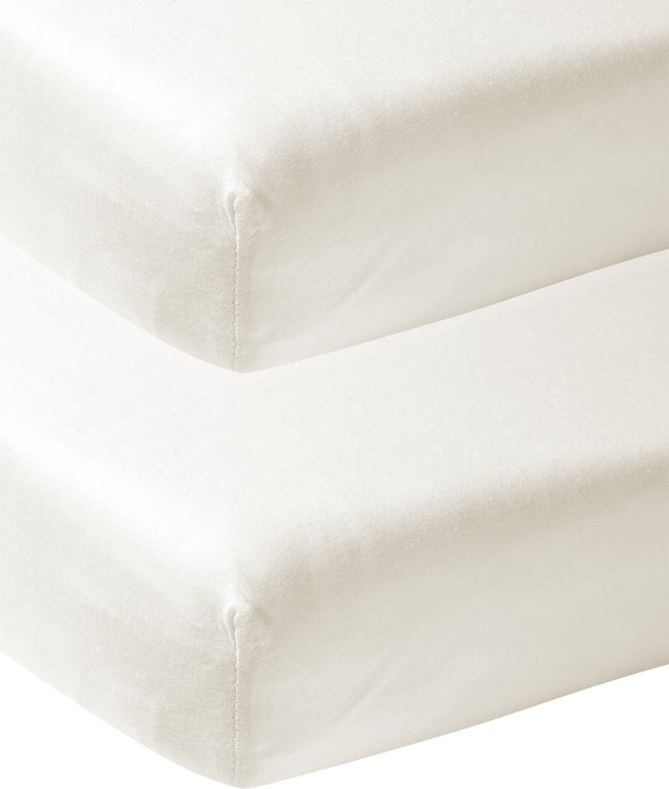 Meyco Baby Uni Spannbettlaken – 2er-Pack – gebrochenes Weiß – 60 x 120 cm