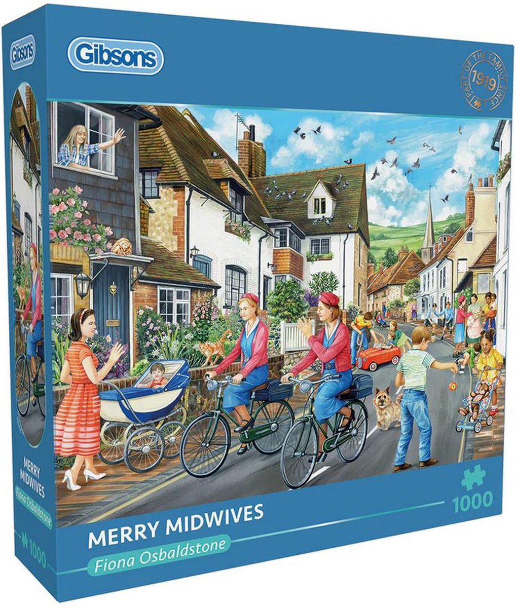 Gibsons – Merry Midwives (von Fiona Osbaldstone) – 1000 Teile 68 x 49 cm (B x H) – Puzzle für Erwachsene
