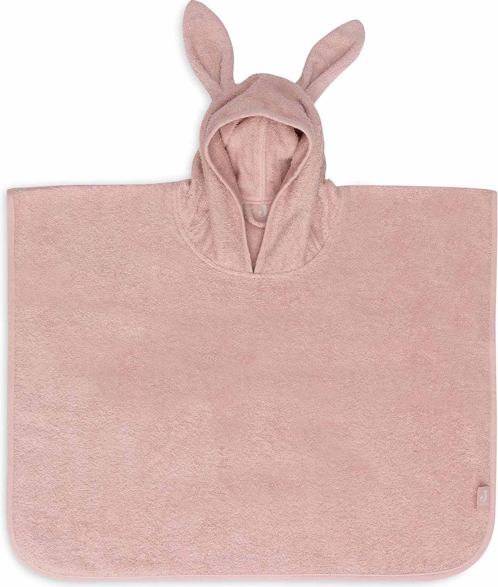 Jollein – Baby-Frottee-Badeponcho – Kinder-Badeumhang mit Kapuze – Wildrosa