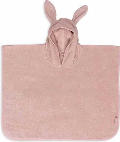 Jollein – Baby-Frottee-Badeponcho – Kinder-Badeumhang mit Kapuze – Wildrosa