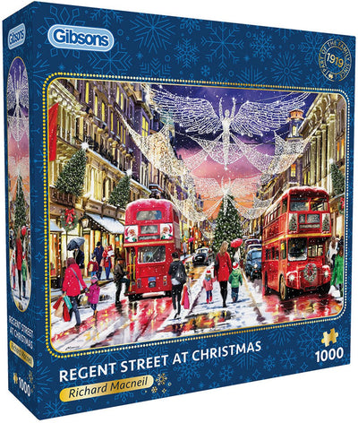 Gibsons – Regent Street at Christmas (von Richard Macneil) – 1000 Teile 49×68cm (B×H) – Puzzle für Erwachsene