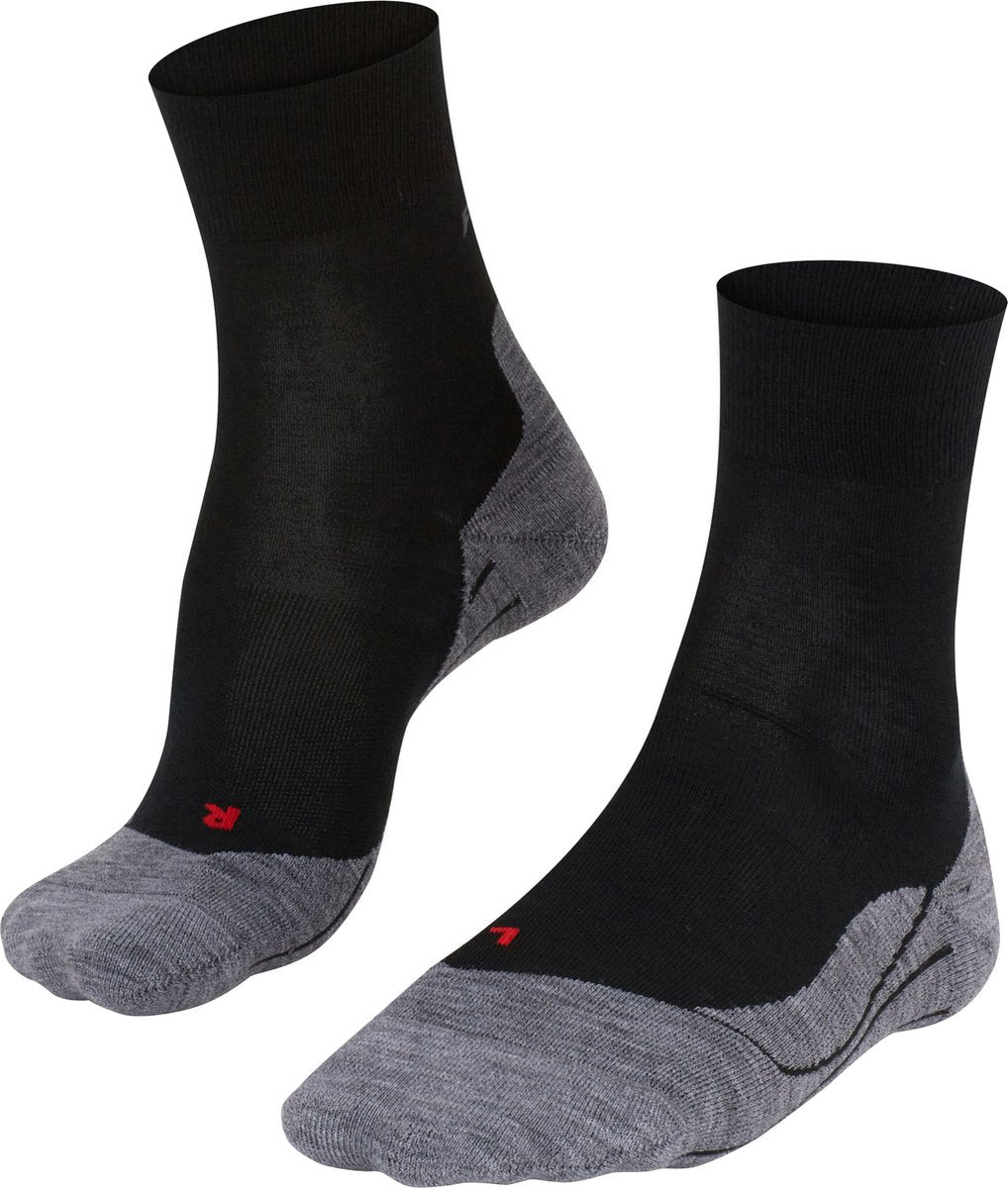 Falke ru4 Wool Anti-Blister Wool Funktionsmaterial Laufsocken Damen Schwarz – Größe 39-40