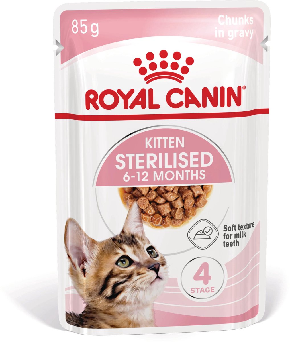 Royal Canin Kitten Sterilized Gravy – Kätzchenfutter für Katzen – 12 x 85 g