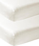 Meyco Baby Uni Spannbettlaken für Juniorbetten – 2er-Pack – gebrochenes Weiß – 70 x 140 x 150 cm
