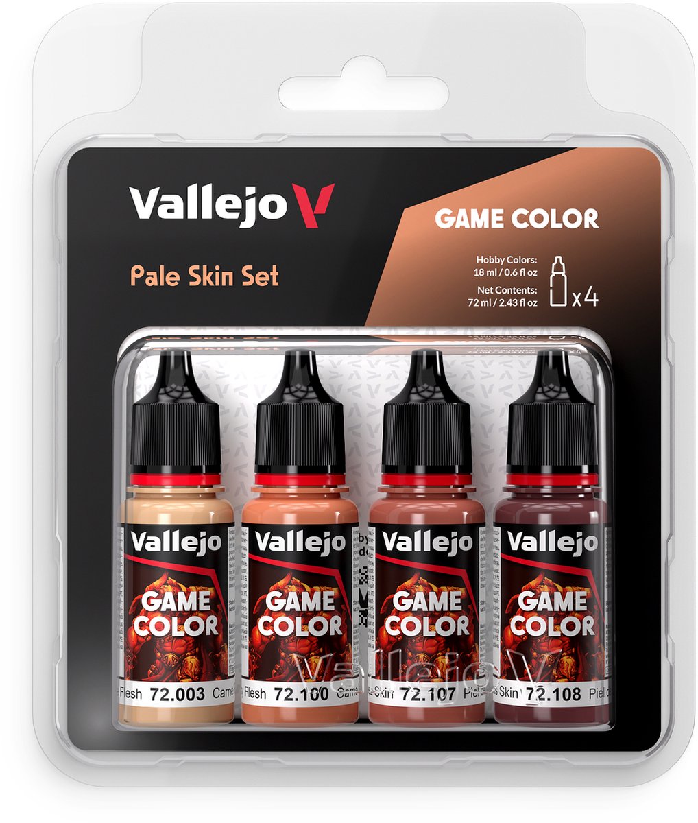 Vallejo 72379 Spielfarbe – helles Hautfarben-Set – Acryl-Set, Farbset