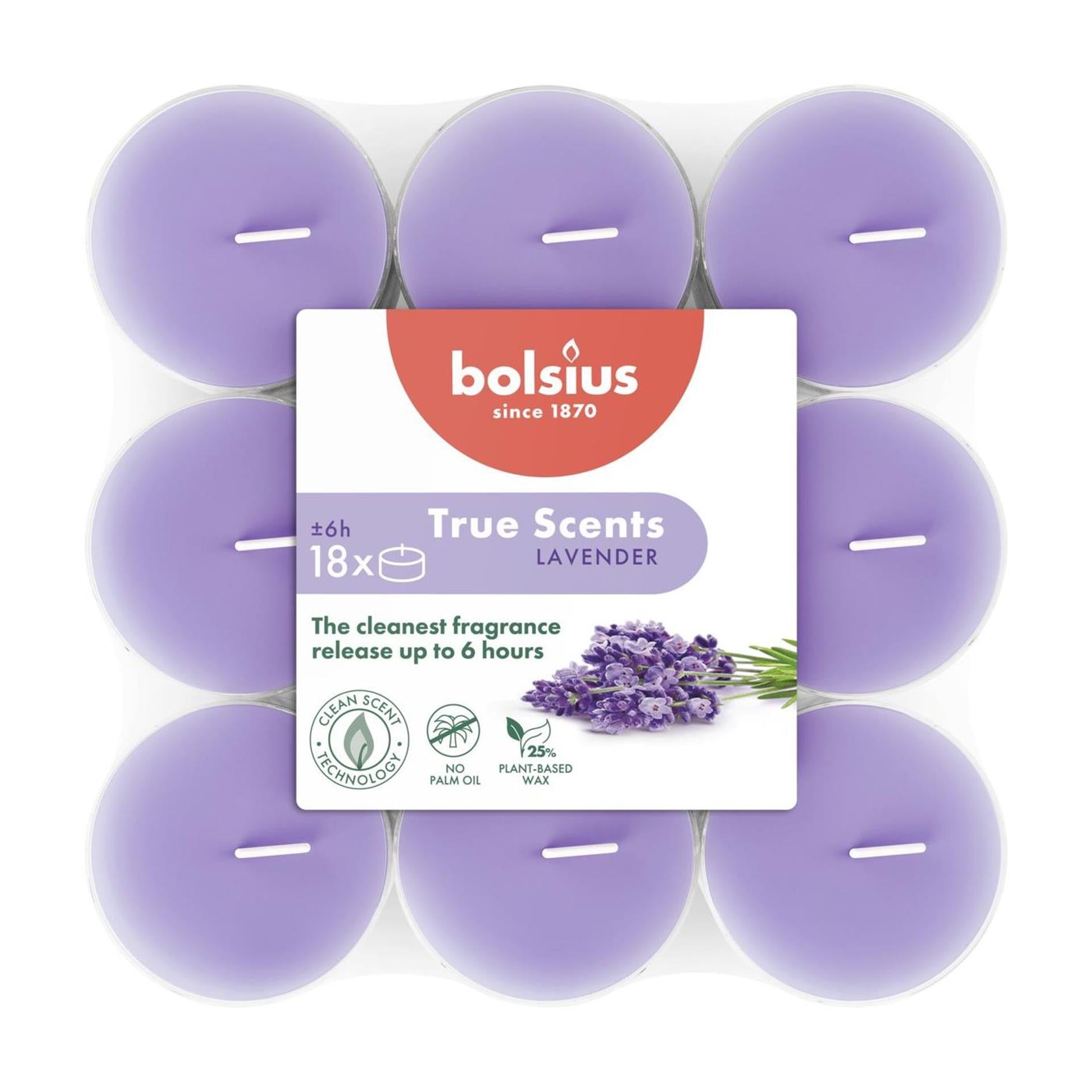 Bolsius Duftteelichter 18 Stück Lavendel
