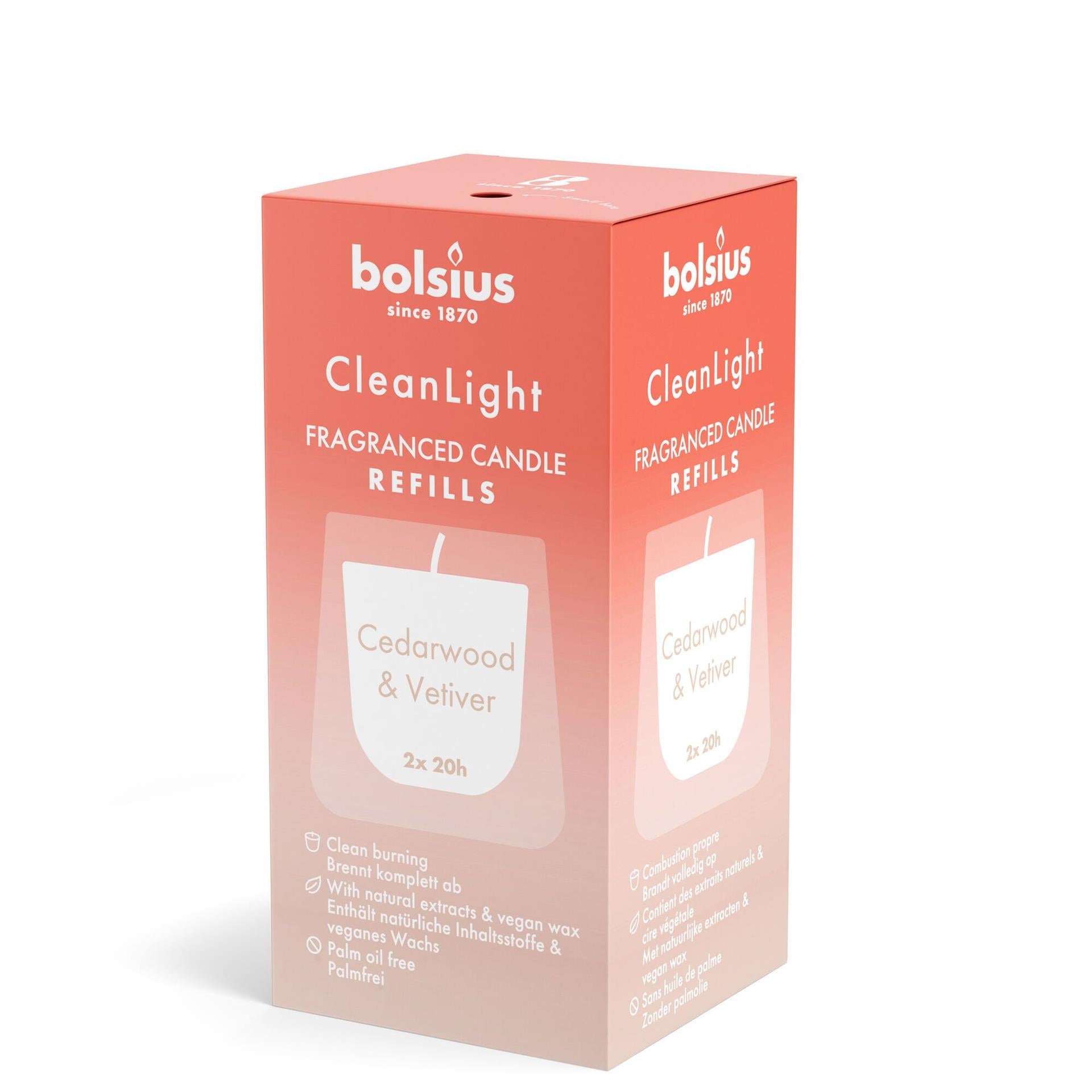 Bolsius Refill Clean Light Pack 2 Zedernholz Verstiverer