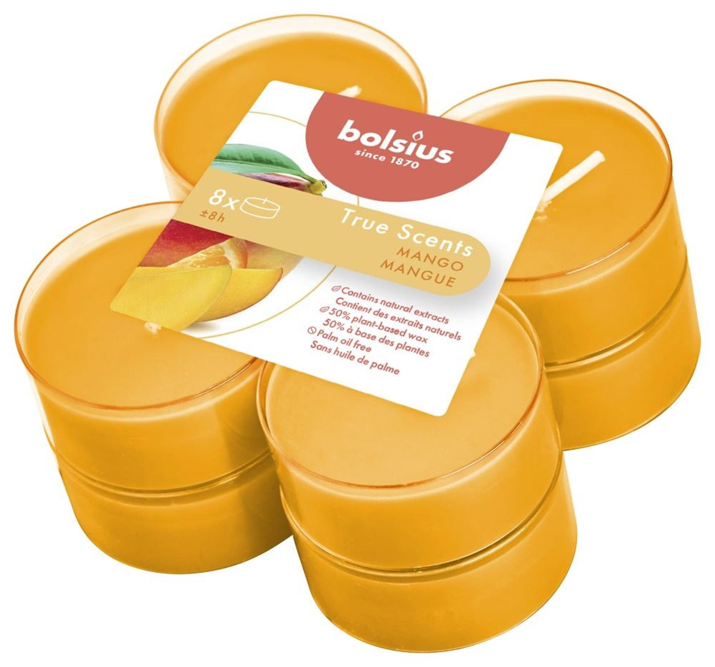 Bolsius Maxillenden wahre Düfte Mango 8 Teile 8 Stunden