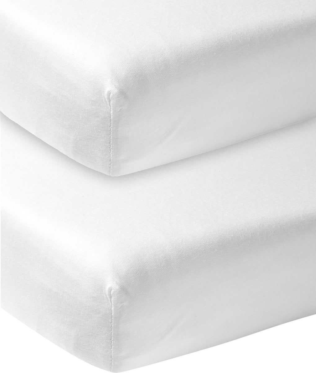 Meyco Baby Uni Spannbettlaken für Kinderbett – 2er-Pack – weiß – 60 x 120 cm