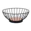 Andere Marken Metal Fruit Bowl 28 cm schwarzes Holz