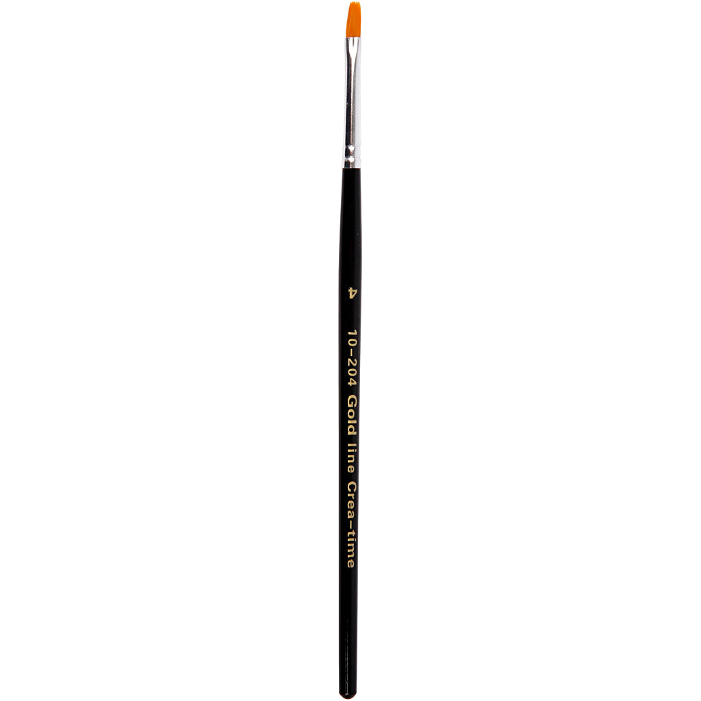 Creativ Company Gold Line Pinsel, flach, Größe 4, L: 18,5 cm, B: 2 mm, 12 Stück 1 Box