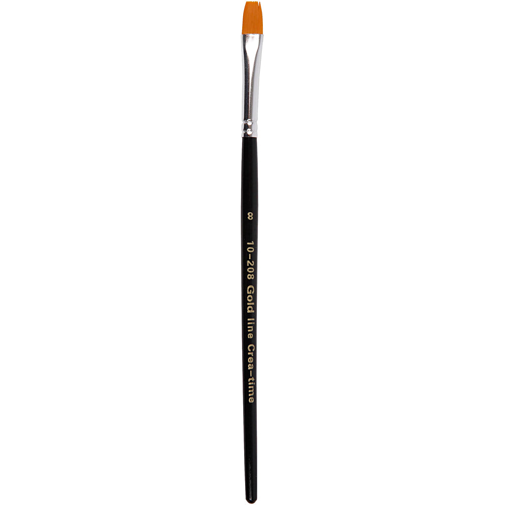 Creativ Company Gold Line Pinsel, Dim 8, L: 18,5 cm, B: 8 mm, flach, 12 Stück 1 Box