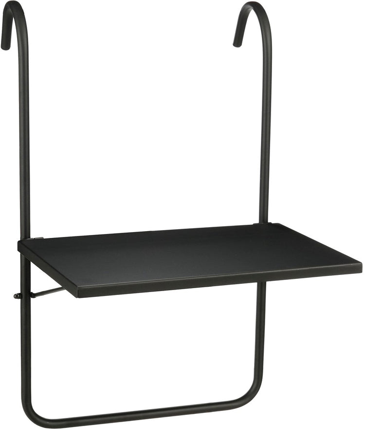 Mica Dekorationen Seatle Hängetisch Balkon – Tisch im Freien – Plattform für Balkon – 57,5 x 38 cm – Metall – Schwarz