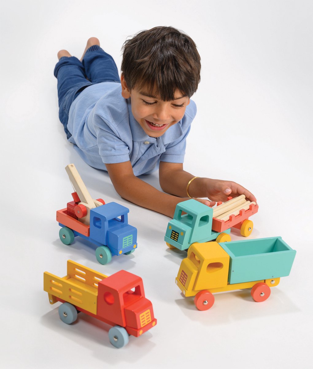 Mentari voertuigen - Kinderwagen rot - 20x8,50x10cm - Holz - 3 Jahre