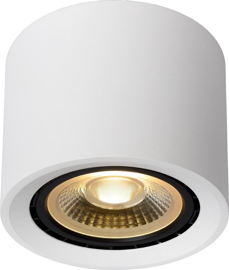 Lucide Fedler - Deckenstrahler (Deckenleuchte) - ø 12 cm - LED dimmen bis warm - GU10 (ES111) - 1x12W 2200K 3000K - Weiß