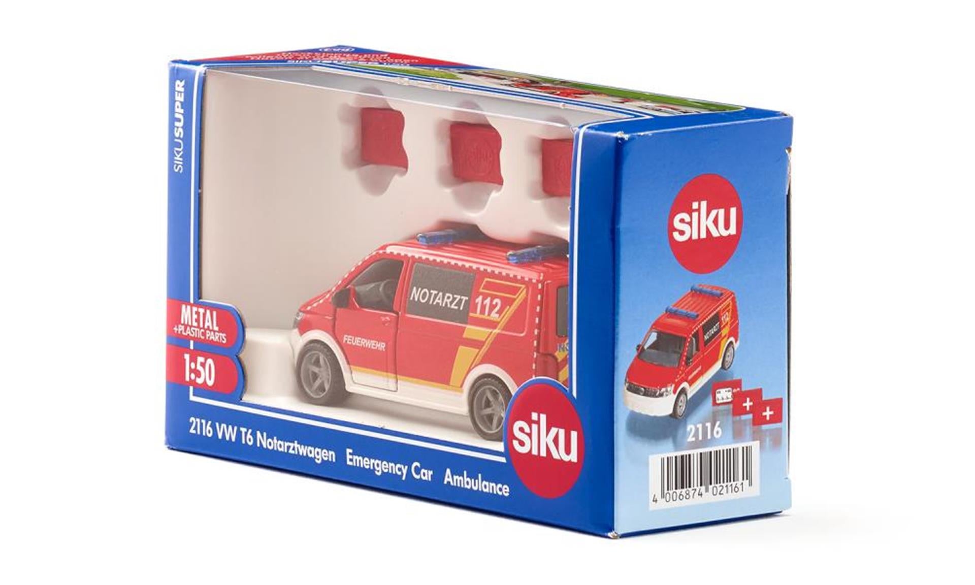 Siku 2116 VW T6 Erste-Hilfe-Arzt 15,5 cm