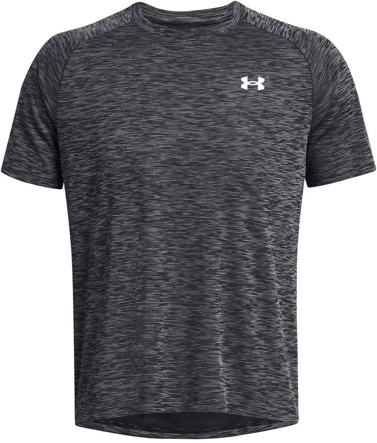 Under Armour UA Tech Texture Red SS-BLK Herren-Sportshirt – Schwarz – Weiß