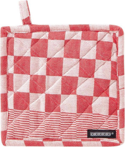 Ddddd Grill-Topflappen – 2er-Set – Baumwolle – kariert – mit Aufhängeöse – 21 x 21 cm – rot