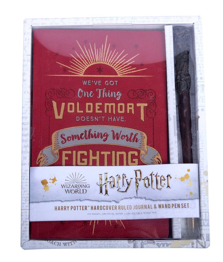 Harry Potter – Set aus liniertem Hardcover-Tagebuch und Zauberstabstiften
