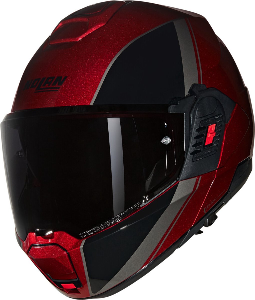Nolan N120-1 Verniciatura Special 344 Visceral Red Black Glossy Systemhelm – Größe XS – Helm