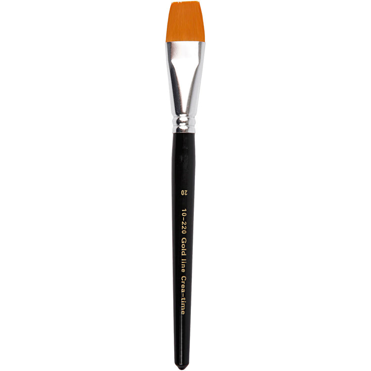 Creativ Company Gold Line Pinsel, Dim 20, L: 21 cm, B: 24 mm, flach, 6 Stück 1 Box
