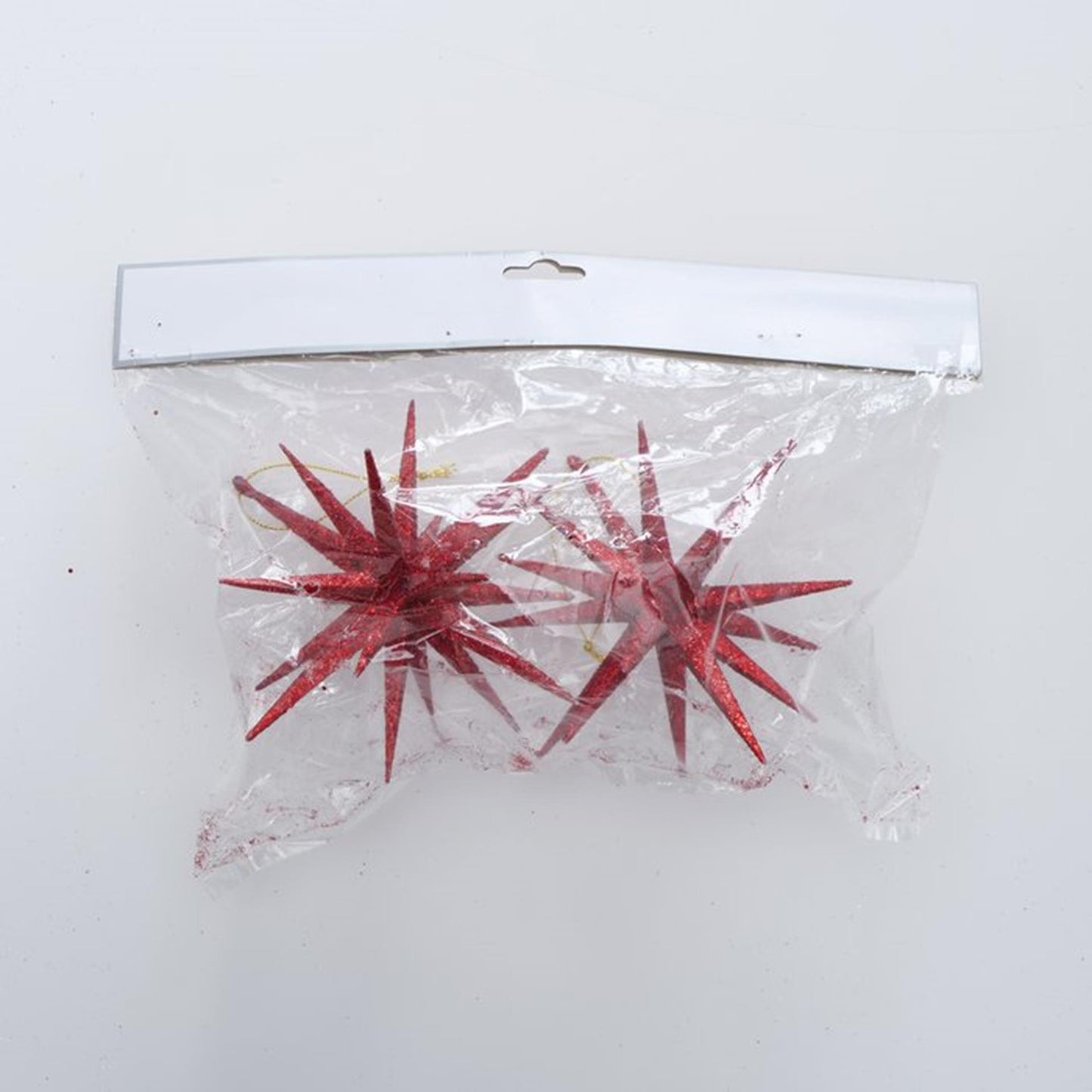 Boltze Home Weihnachtsanhänger Stern Glitzer 2 Stück rot