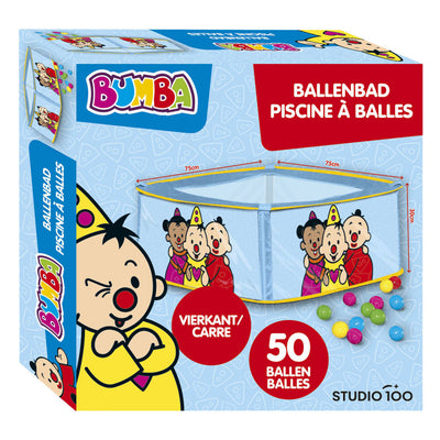 Bumba – Bällebad – Bällebad inklusive 50 bunten Bällen – quadratisch – für drinnen und draußen – 75 x 75 x 30 cm