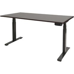 Schaffenburg Sitz-Steh-Schreibtisch Dextro plus Logan-Eiche, schwarz 1800 x 900 mm