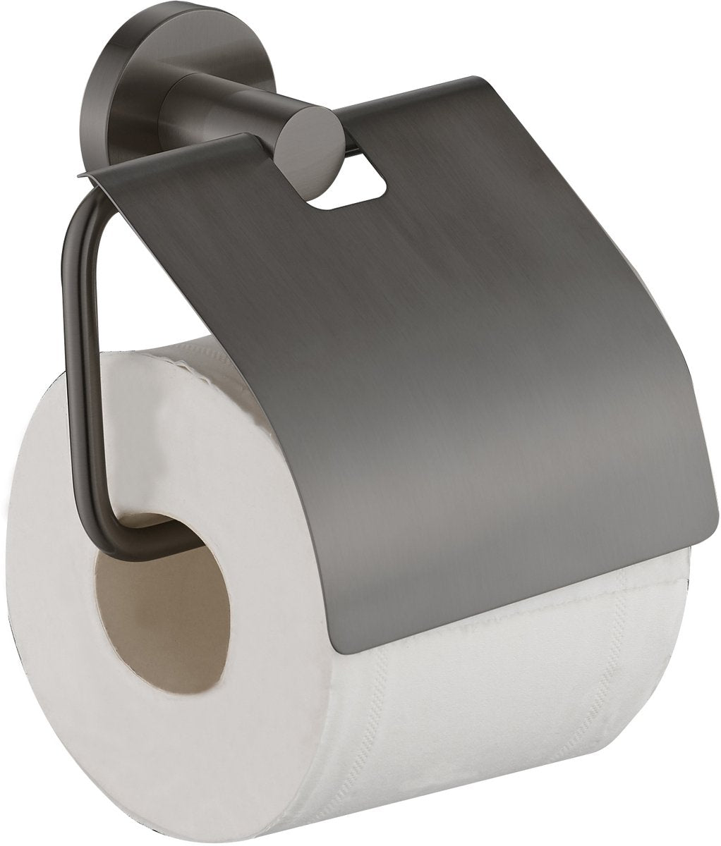 Plieger Vigo Toilettenpapierhalter – Toilettenpapierhalter mit Klappe – 10 Jahre Garantie – gebürstetes Rotguss