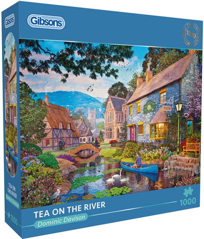Gibsons – Tee am Fluss (von Dominic Davison) – 1000 Teile 68×49 cm (B×H) – Puzzle für Erwachsene